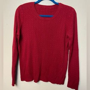 Red knitted patterned long sleeve sweater very soft size large